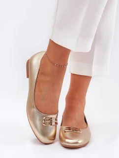 Elegantní Dámské Baletky S Dekorací model 21690098 Zlaté - VINCEZA