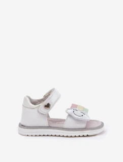 Dziecięce Sandałki Zapinane Na Rzep Białe Orailla