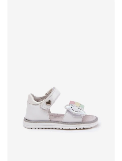 Detské sandále na suchý zips White Orailla