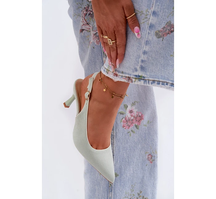 Dámské sandály na podpatku s lemovkou Mentha Relmira