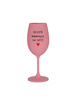 BEST MOMMY IN THE WORLD - ružový pohár na víno 350 ml