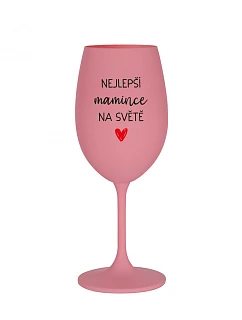 BEST MOMMY IN THE WORLD - ružový pohár na víno 350 ml