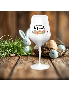 HODY, HODY, GOODBYE - biely nerozbitný pohár na víno 470 ml