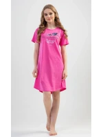 Dámská noční košile s krátkým rukávem model 17613386 - Vienetta Dámská noční košile s krátkým rukávem model 17613386 - Vienetta