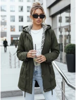 Dámska bunda parka s odnímateľnou kapucňou FashionStreet zelená TY5395