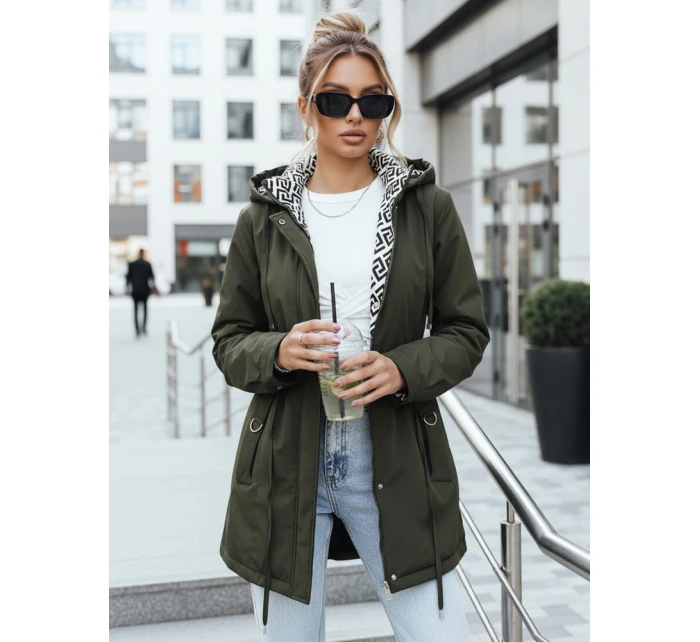 Dámska bunda parka s odnímateľnou kapucňou FashionStreet zelená TY5395