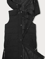 Dámska dlhá páperová vesta čierna (5M3157-392)