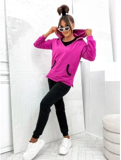 Trojdielna bavlnená športová súprava Fuchsia (783)