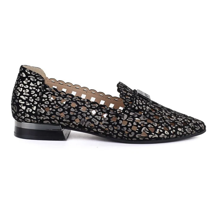 Dámske kožené poltopánky čierne Cambell 35307