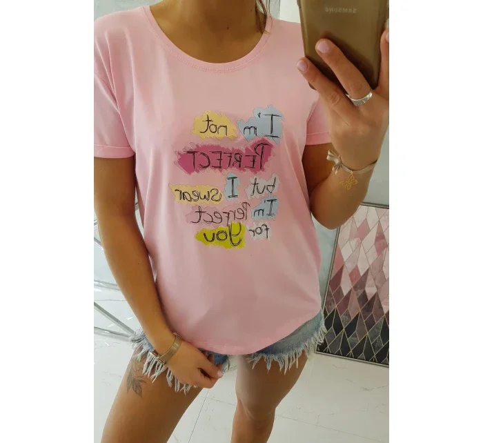 Halenka s potiskem Perfect powder pink Halenka s potiskem Perfect powder pink