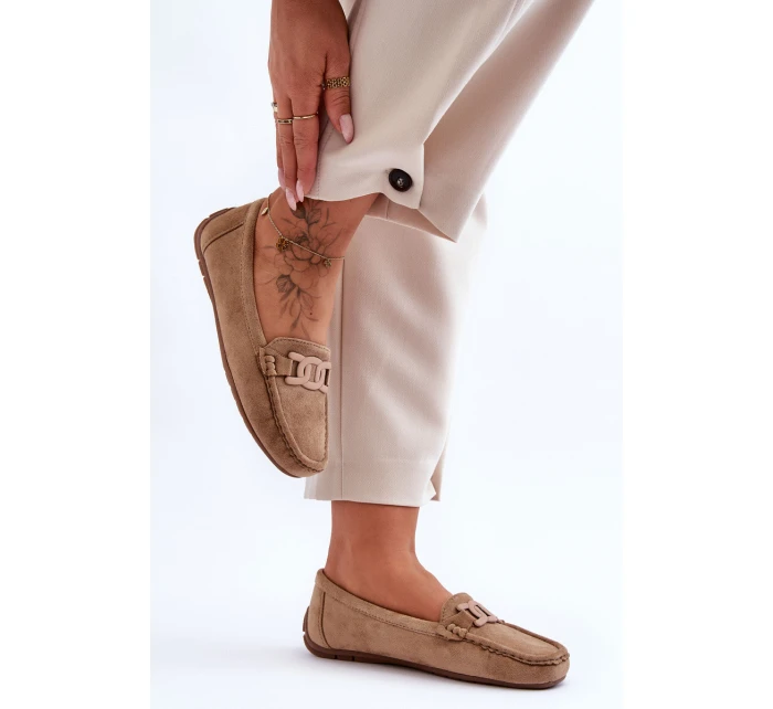 Dámské módní semišové mokasíny hnědé model 21625598 - Boto