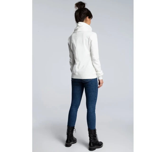 model 15097749 Mikina na zip ecru barva - BeWear