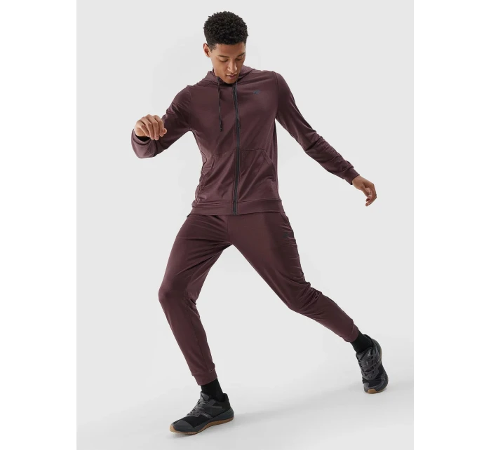 Pánska športová mikina s kapucňou 4F - hnedá