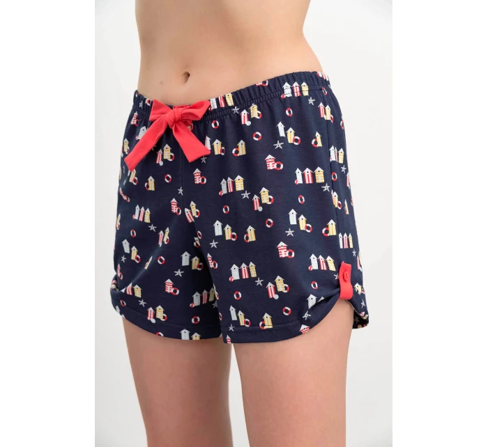 Dámské pyžamo model 18972786 Červená / tmavě modrá - Vamp Dámské pyžamo model 18972786 Červená / tmavě modrá - Vamp