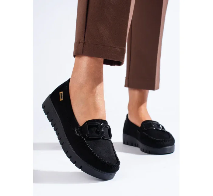 Originální černé dámské mokasíny platforma Originální černé dámské mokasíny platforma