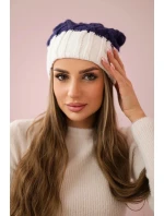 Milano fleecová čiapka K203 tmavo fialová+ecru