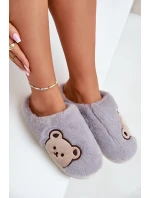 Kapcie Damskie Futrzane Z Misiem Szare Fiorinella Kapcie Damskie Futrzane Z Misiem Szare Fiorinella