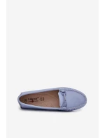 Ploché Kožené Mokasiny S Ozdobou model 21686056 Modré - S.Barski