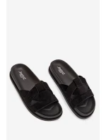 Dámské pantofle Eko semiš s pásky Černé Marivessa