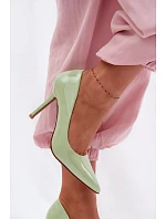 Klasické lakované lodičky z imitace kůže Zelené model 22092155 - Boto