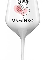 ĎAKUJEME MAMKE - biely nerozbitný pohár na víno 470 ml