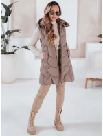 Dámská zateplená prošívaná vesta latte Dstreet model 21991366 - FashionStreet Dámská zateplená prošívaná vesta latte Dstreet model 21991366 - FashionStreet