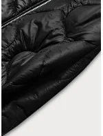 Ľahká čierna dámska prešívaná bunda (9613)