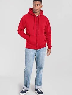 Iconic Premium Hooded Sweat Jacket Mikina s kapucí z těžké bavlny model 22459416 red - Fruit of the Loom