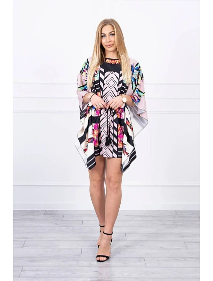 šaty s vázáním v béžové model 18748169 - K-Fashion