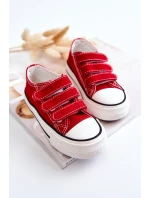 Dziecięce Trampki Na Rzepy Czerwone Bernie Dziecięce Trampki Na Rzepy Czerwone Bernie