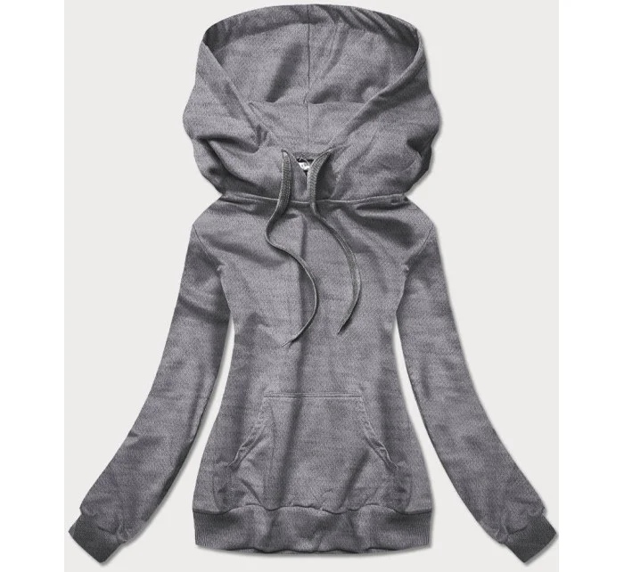 Tmavosivá tenká dámska "klokanie" mikina (W06-5)