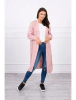 Svetr dlouhý kardigan pudrově růžový Svetr dlouhý kardigan pudrově růžový