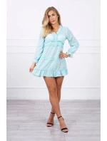 Šaty s ozdobnými volánikmi mint