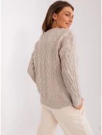 Sweter AT SW model 18884796 beżowy - FPrice Sweter AT SW model 18884796 beżowy - FPrice