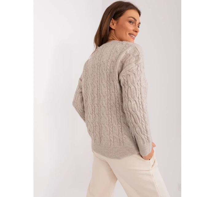 Sweter AT SW model 18884796 beżowy - FPrice Sweter AT SW model 18884796 beżowy - FPrice