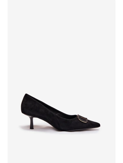 Dámske lodičky s ozdobnými detailmi Amelora - čierne Dámske lodičky s ozdobnými detailmi Amelora - čierne