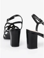 Praktické černé sandály dámské Obcas Praktické černé sandály dámské Obcas