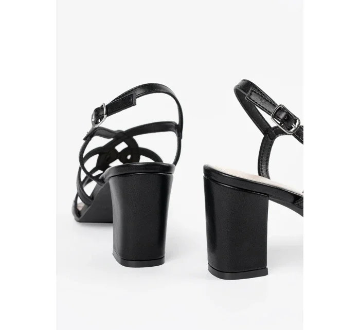 Praktické černé sandály dámské Obcas Praktické černé sandály dámské Obcas