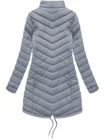 Tmavomodro-šedá obojstranná dámska zimná bunda s kapucňou (w214big) Tmavomodro-šedá obojstranná dámska zimná bunda s kapucňou (w214big)