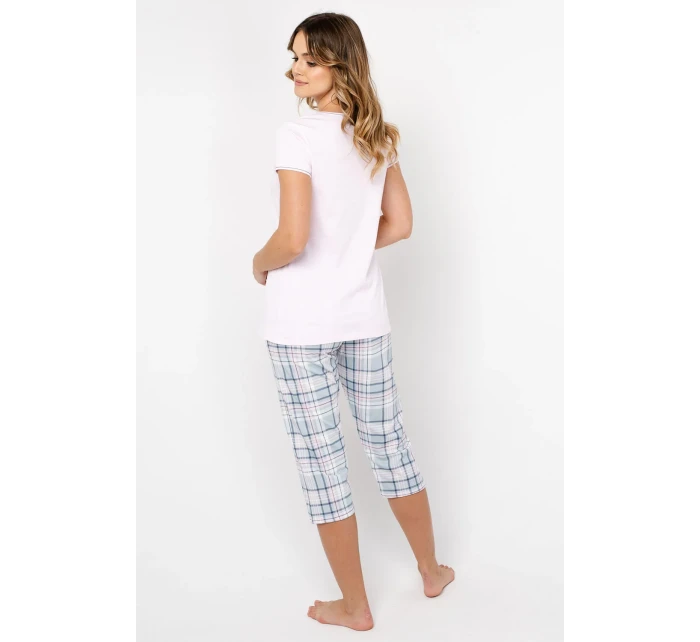 Talianska móda Glamour celá dĺžka 3/4 veľkosť sp. farba: svetloružová/potlač