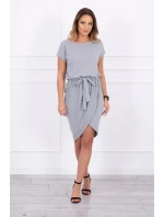 Šaty s obálkou dole šedej