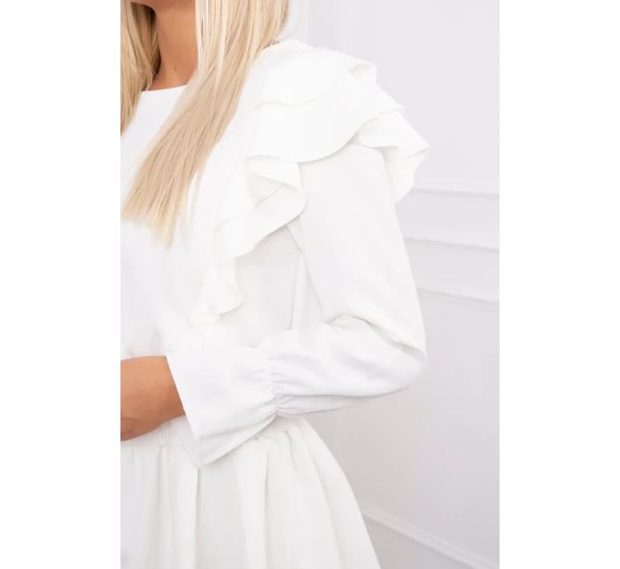 Šaty so zvislými volánmi ecru Šaty so zvislými volánmi ecru