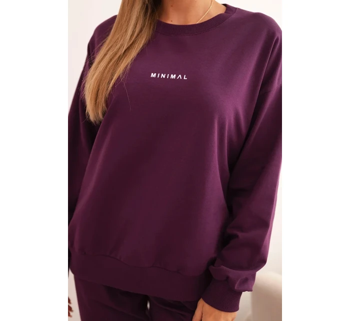 Dámska bavlnená súprava s potlačou Minimal plum Dámska bavlnená súprava s potlačou Minimal plum