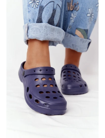 Damskie Klapki Granatowe Piankowe  EVA