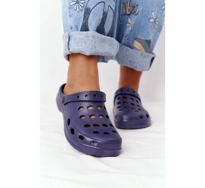 Damskie Klapki Granatowe Piankowe  EVA