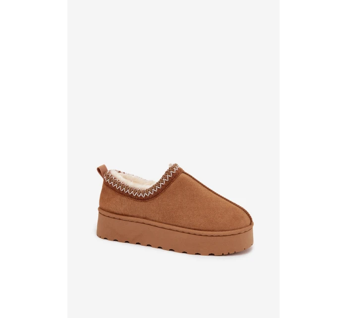 Nízké dámské sněhule s výšivkou na platformě Camel model 21711305 - Boto