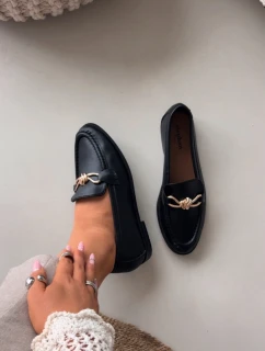 Dámské mokasíny s ozdobným detailem černé Rosynne