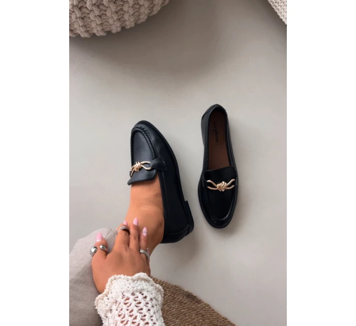 Dámské mokasíny s ozdobným detailem černé model 21900473 - Boto