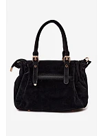 Kožená kabelka z ekologického semiše černá model 22111516 - Flora&Co