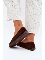 Dámské baleríny barefoot čokoládové Hollin